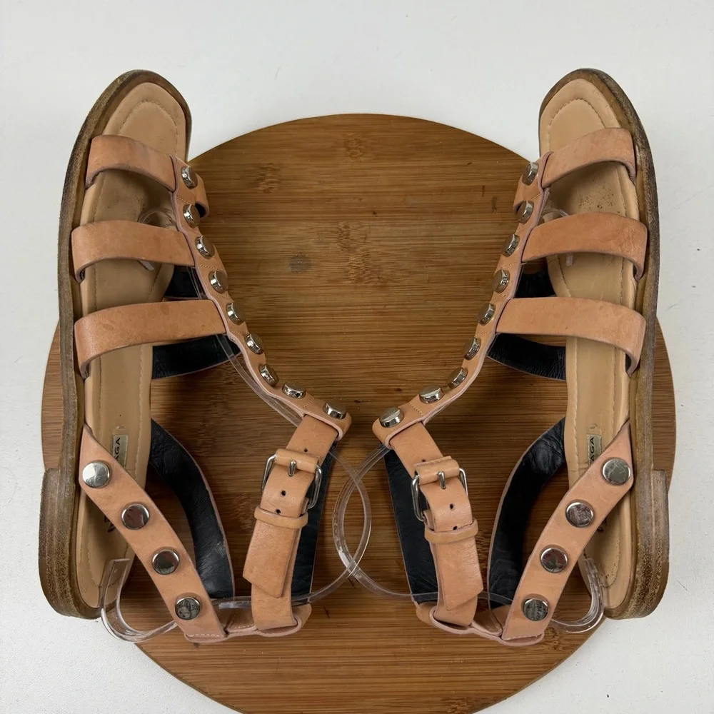 Balenciaga Tan Studded Gladiator Sandals - Picture 6 of 11